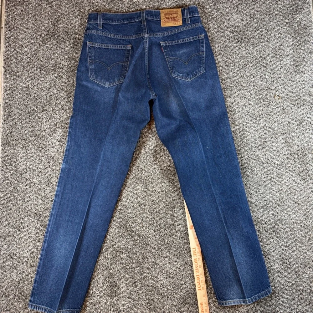 Vintage Levis 505 Mens 36x32 Starched Jeans Faded Dark Wash Straight Regular Fit